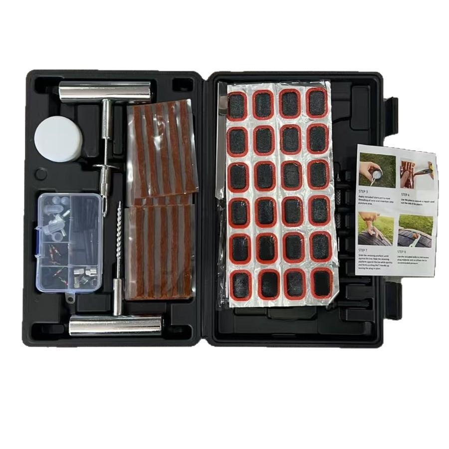 148Pcs Universal Tire Repair Kit, Tubeless Puncture Plug Tool Set, Emergency Quick Fix for Car Motorcycle Bike