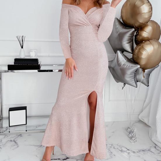 long bodycon dress with split