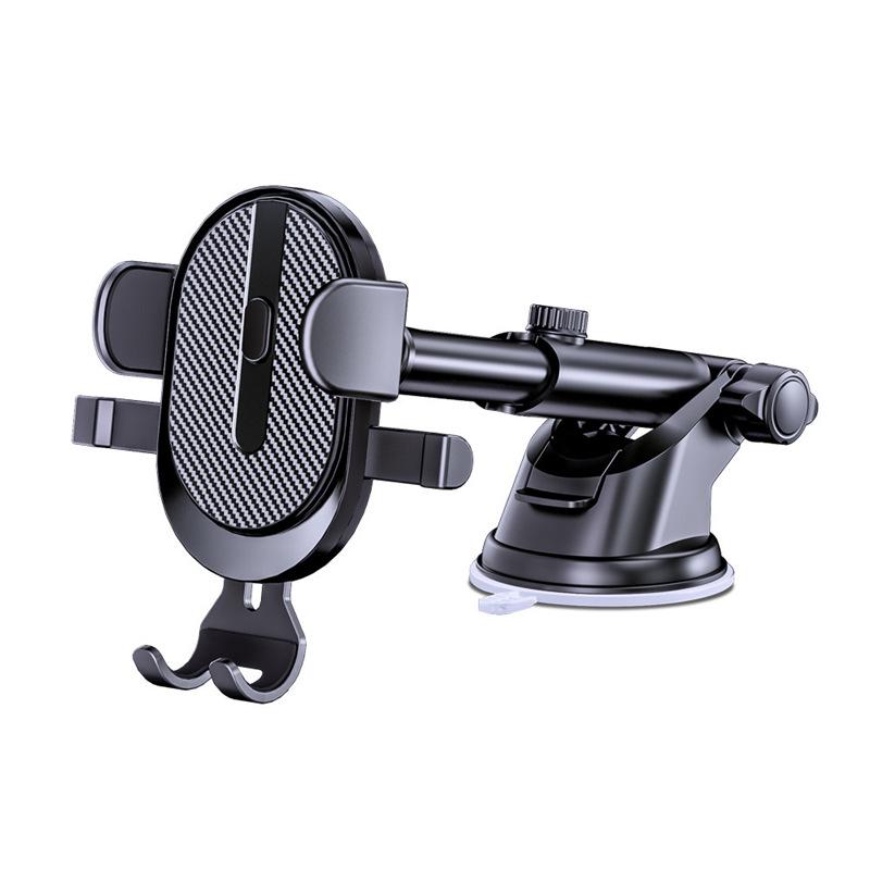 Auto-Locking Telescopic Car Phone Holder with Suction Cup & Air Vent Mount
