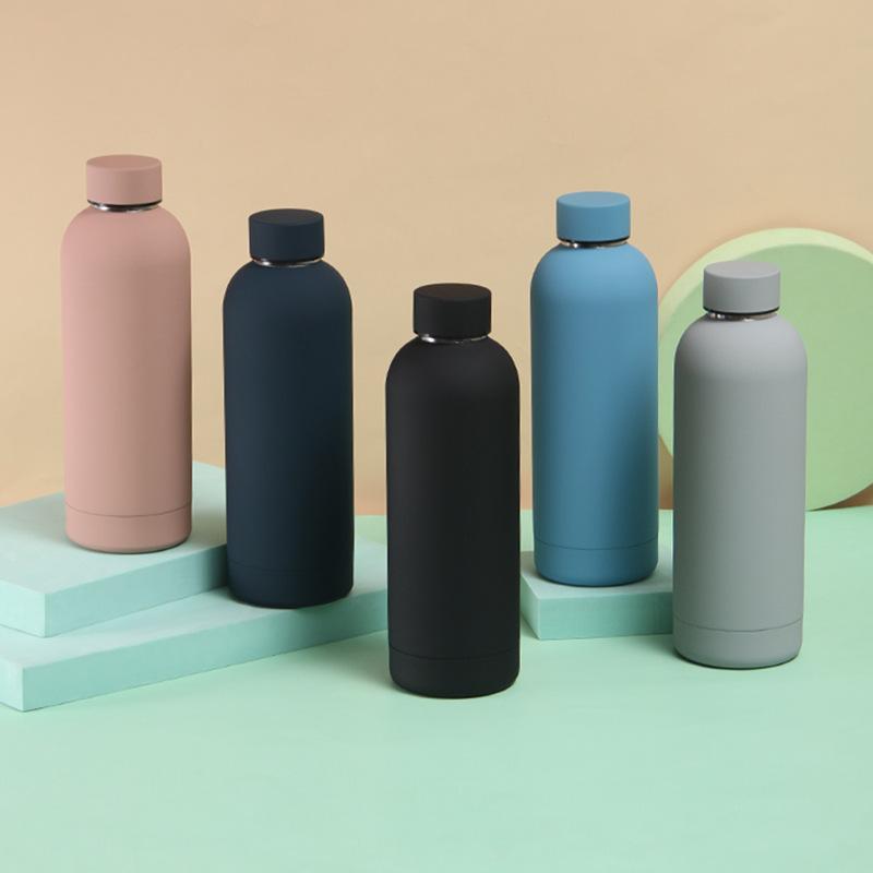Water Bottle 500ml Stainless Steel Insulated Flask Transparent Custom BPA Free Leakproof Private Label
