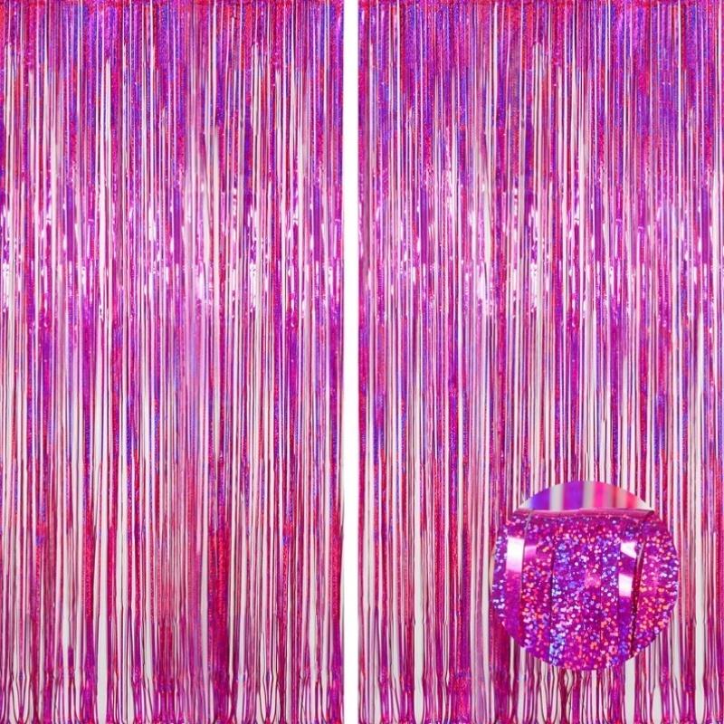1/2/3Pack Glitter Party Backdrop Metallic Foil Tinsel Fringe Curtain Birthday Wedding Graduations Decoration Anniversary Photo. 5