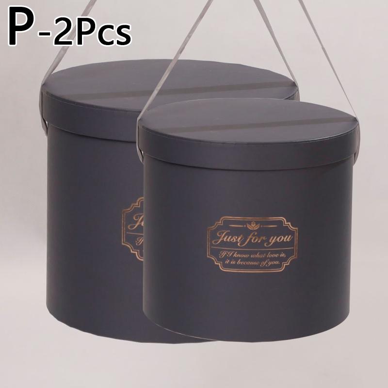 1PC Handheld Paper Boxes Flower Packaging Box Candy Box Round Flower Box Bouquets Tote Bag Gift Boxes Bouquet Flower Boxes