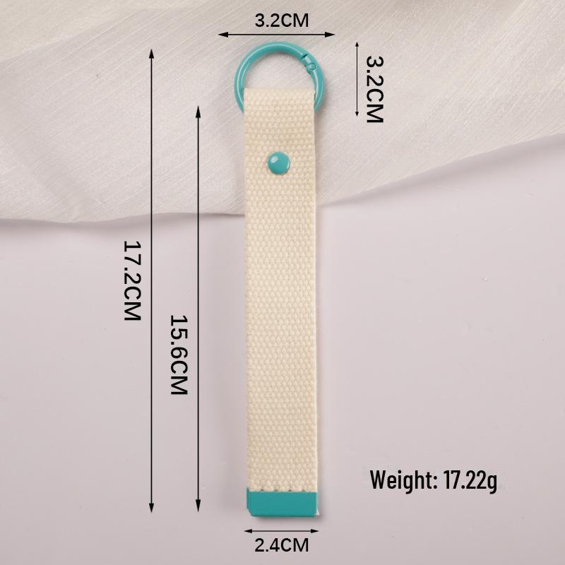 Personalized Pure Cotton Canvas Belt Keychain with Contrast Colors – Handmade INS Style