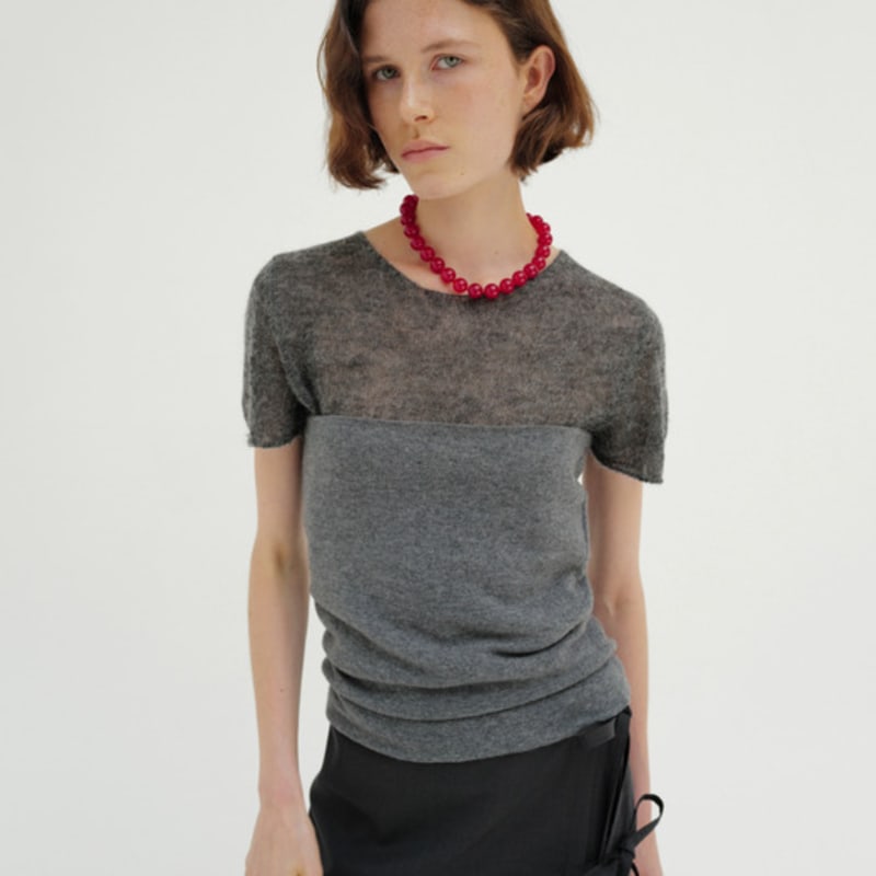 

MONOHA Cashmere muffler (ivory / beige / light pink / gray) gray