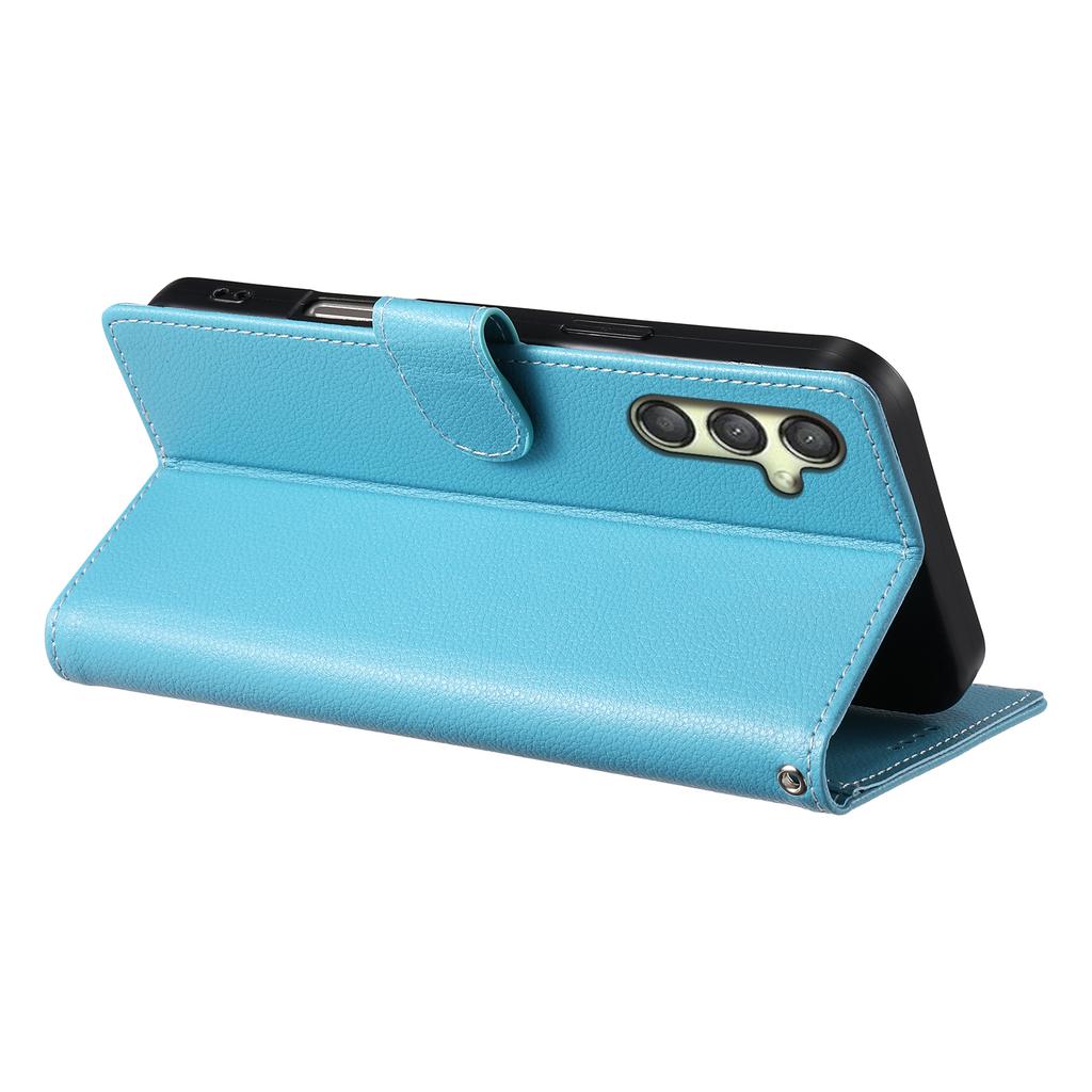 DF-012 For Samsung Galaxy A25 5G (Global) (161.0 X 76.5 X 8.3mm) Case Litchi Texture Leather Wallet Stand Phone Cover