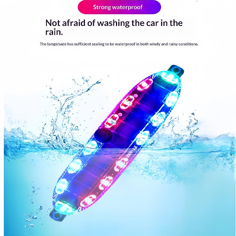 Solar Warning Light Car Rear Collision Prevention Free Breathing Light Motorcycl Electric Vehicle Bicycle Led Tail Flashing Ligh