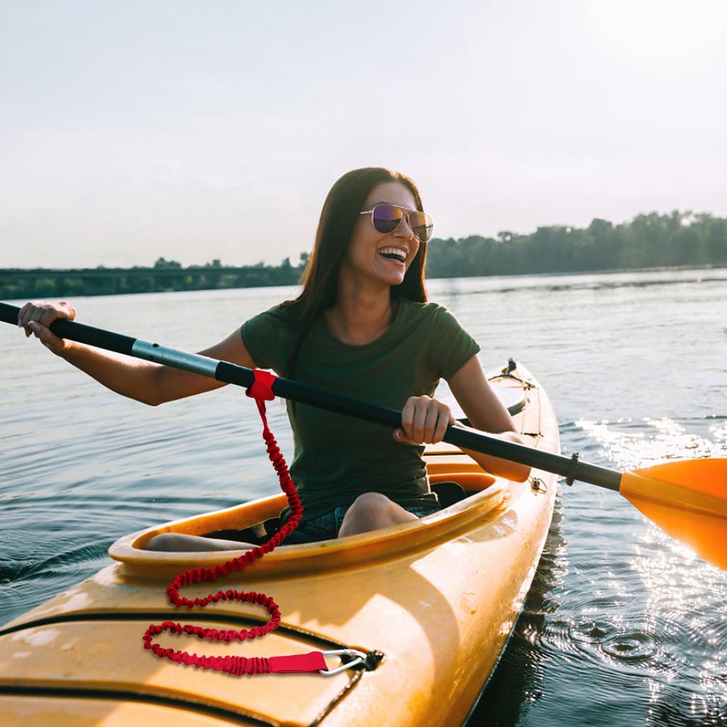 Pachet de 4 lesă cu vâsle pentru caiac, ușoară, extensibilă, încolăcită, cu lesă pentru tije de caiac pentru plimbare SUP