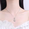 925 Silver Necklace Women Sparkling Zircon Teardrop Pendant Clavicle Chain Jewelry Gift for Birthday Party