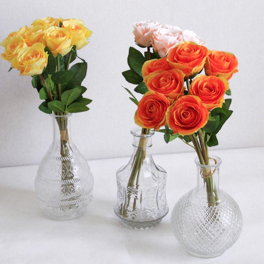 Realistic Simulation Rose Flower Real Touch Fake Flowers  Outdoor Garden Decor