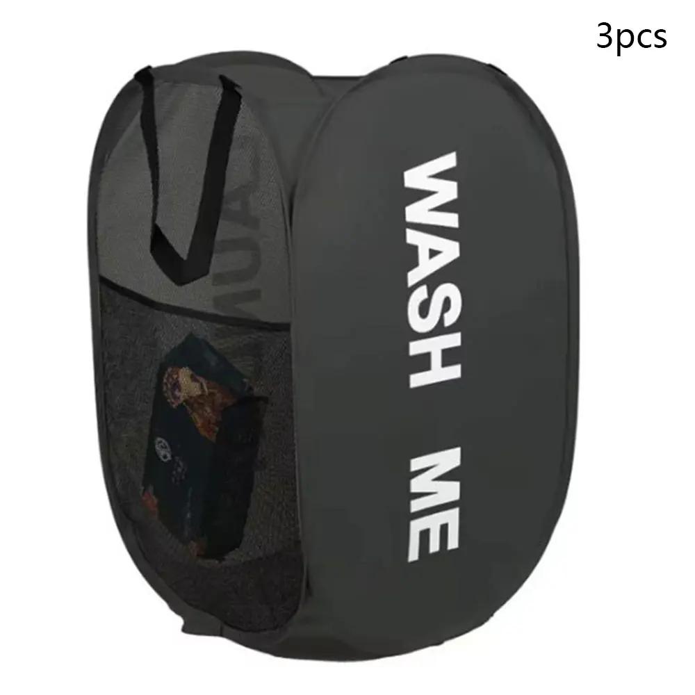 Durable Folding Simple Laundry Basket Largewashable Clothes Toy Storage Organizer Fashionmesh Breathable Bathroom Accessories