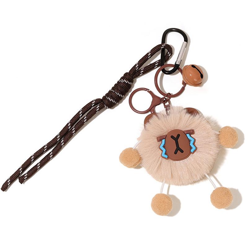 Kawaii Capybara Plush Keychain Cute Cartoon Doll Keyring Creative Woven Rope Key Holder Lovely Backpack Pendant Couple Gifts