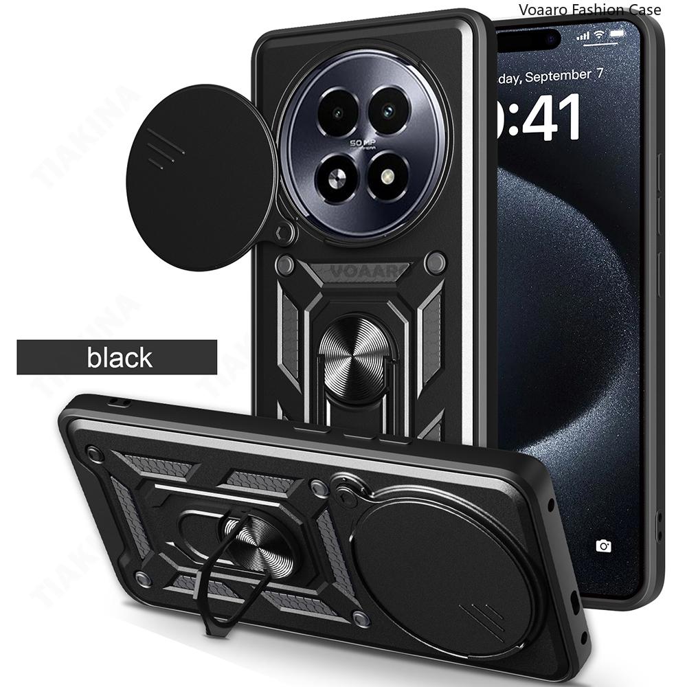 Slide Lens Armor Funda for Realme 13 Plus 5G Case Magnetic Ring Stand Cover for Realme 13 Pro 5G China P1 Speed 5G Global Case