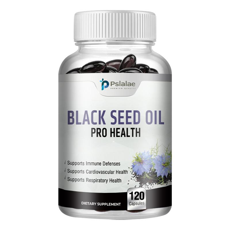 Pslalae high-purity black seed oil capsules, cold-pressed extraction, enhance the immune and cardiovascular systems, easily absorbed. 120