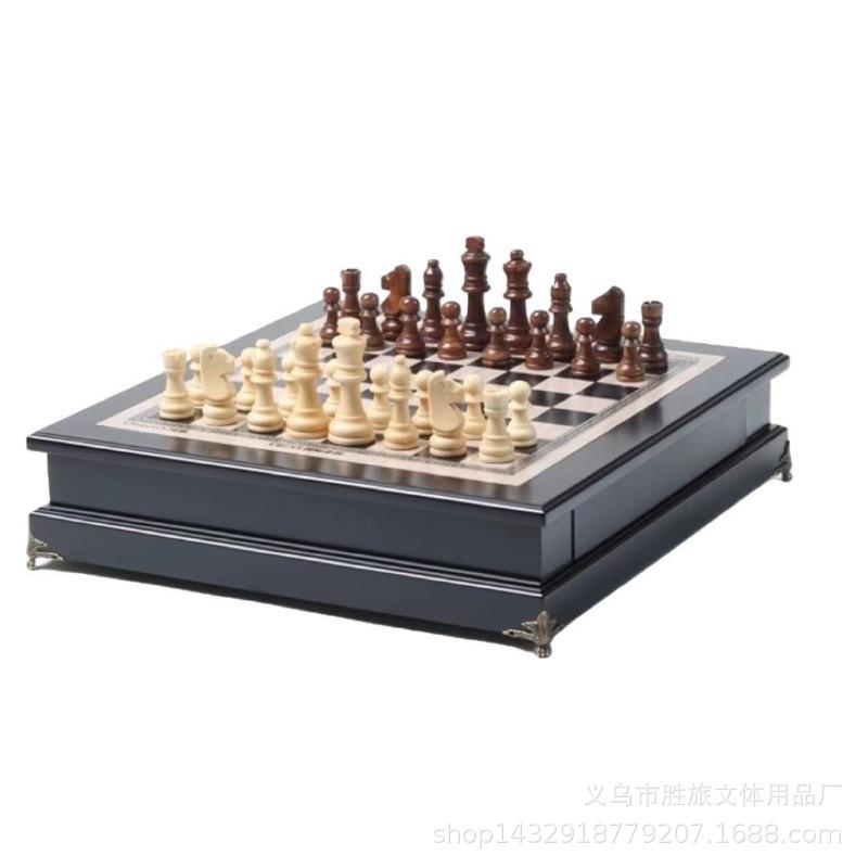

Large Solid Wood International Chess Set for Adults and Children – Premium Display Decoration and Competition Quality. 38.5 x 37.5 x 9.5 cm