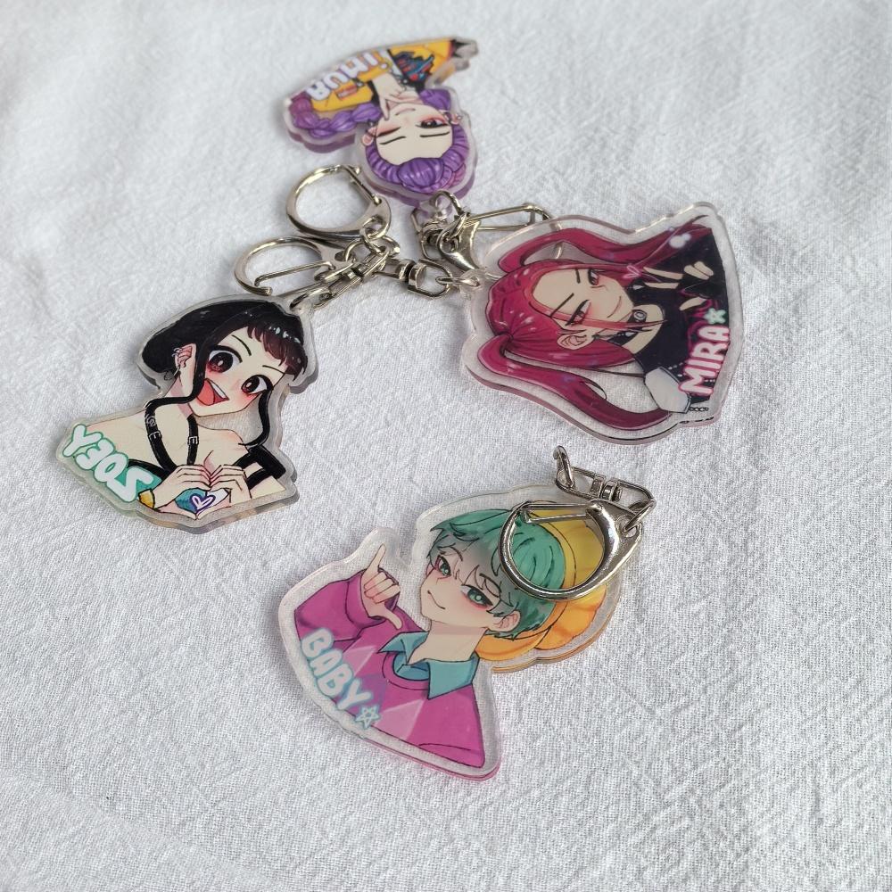 Kpop Dämonenjäger Huntrix Saja Boys Schlüsselanhänger Rumi Zoey Jinu Mira Meine Seele verkauft Schlüsselanhänger - Kpop Fan Accessoires Schmuck