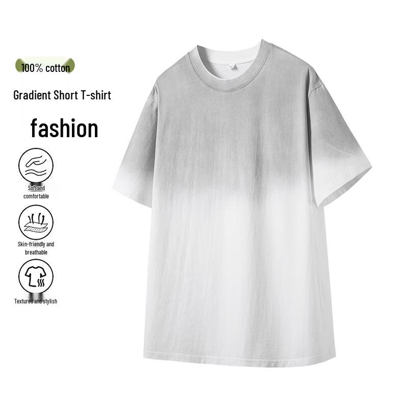 VUUG Unisex Loose Fit Gradient Short Sleeve T-Shirt L