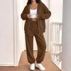 Women's Casual Sweatshirt Jacket and Jogger 2 Piece Set for Fall Winter Wear