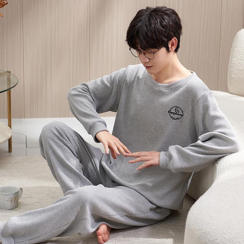 Men Pajamas Set Long Sleeve Pijama for Male L-3XL Size Homewear  Cotton Loungewear Nightie Sleepwear Man Pyjama