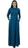 Bimba Women's Mandarin Collar Plain Jilbab Dress With Pockets Full Sleeve