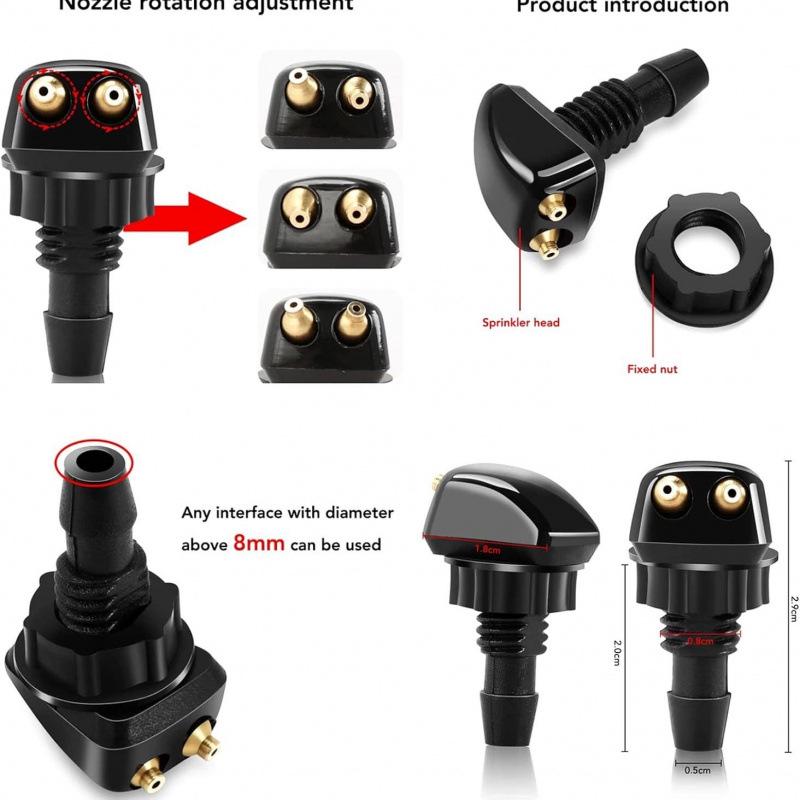 Universal Adjustable Car Wiper Nozzle Sprayer with Water Hose