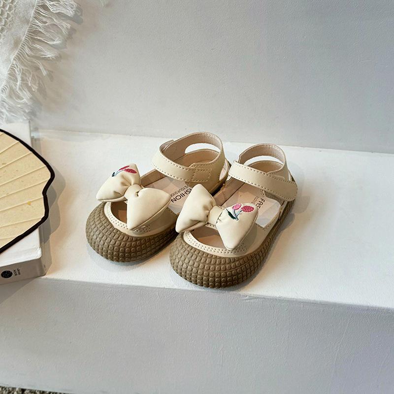 Girls  Summer Bowknot Closed-Toe Sandals - Sweet and Stylish 23