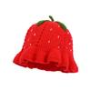 Cappello di lana lavorato a mano a forma di fragola per bambina - Accessorio casual carino, dolce e versatile