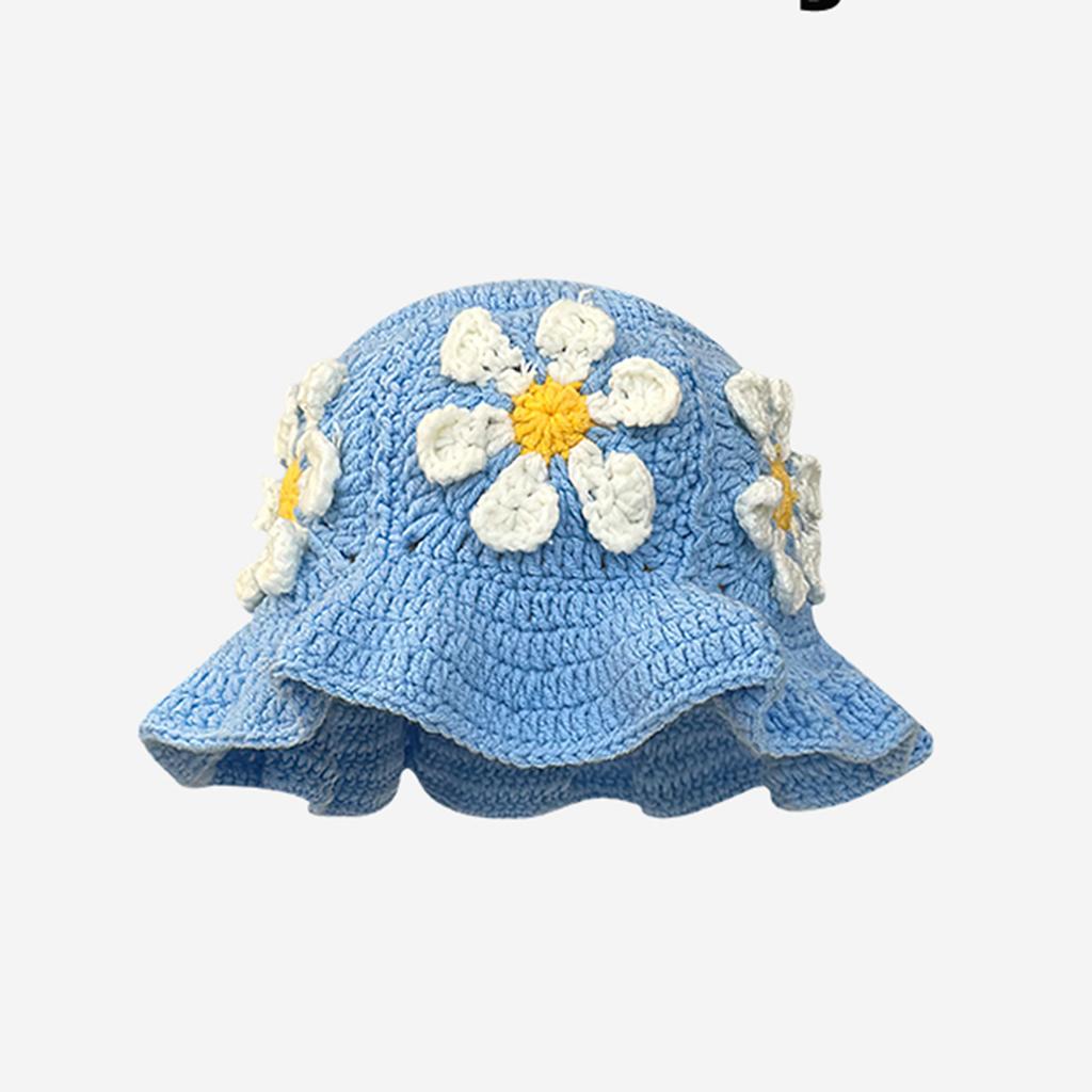 New Crochet Hat 2024 Fashion Colorful Woolen Hat Women's Autumn and Winter Cute Handmade Plush Hat Knitted Fisherman Bucket Hats