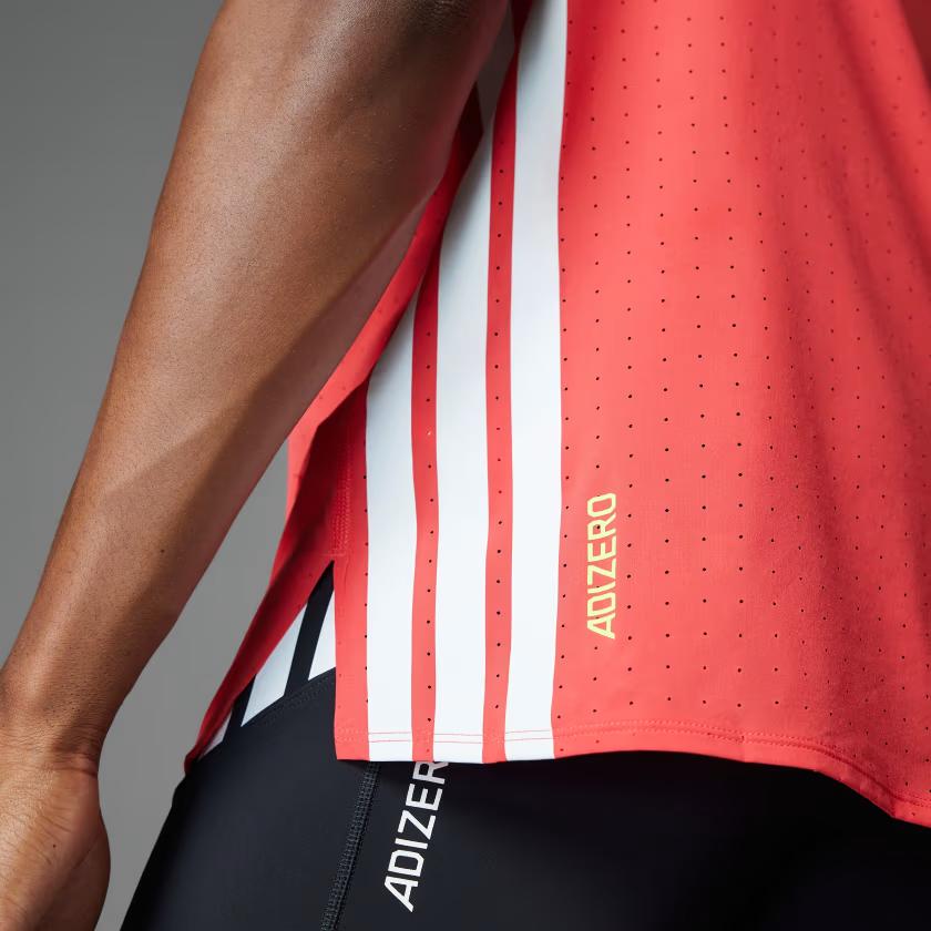 Adidas Adizero Running Tee Logo Round Neck Slim Fit Short Sleeve T-Shirt Men Tops Red IX8987
