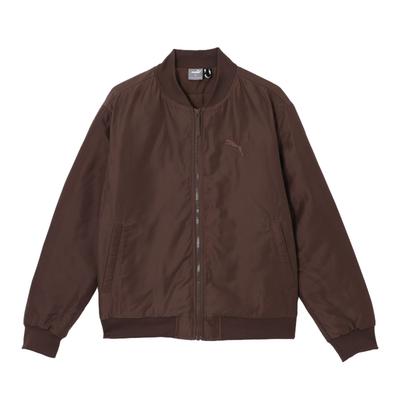 Veste Aviateur Zippée Couleur Unie Col Baseball Manches Longues Vestes Homme Marron 685352-65