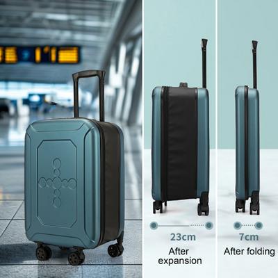 20 Inch Carry On Suitcase, Folding Travel Suitcase, Carry-on Luggage with Mute Wheels, Three-Digit Combination Lock, Telescopic Pull Rod