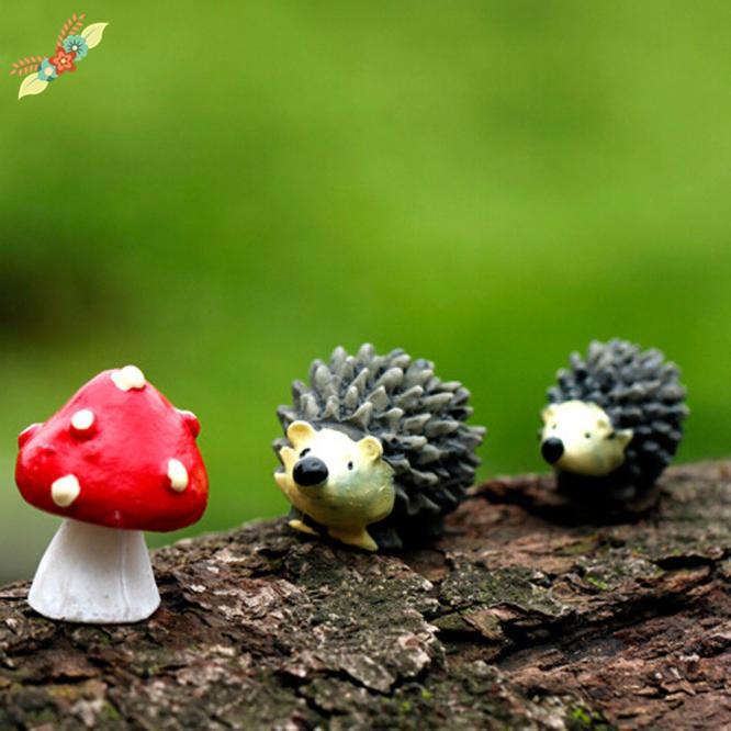 Hedgehog for Miniature Fairy Garden Ornament Dollhouse Craft Home Decor RD