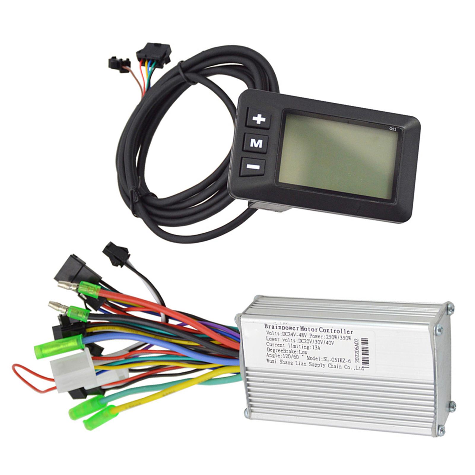 250W 350W 24 48V 36 60V Electric Bike Motor Controller with LCD Display Panel E Bike Scooter Motor Speed Controller Kit