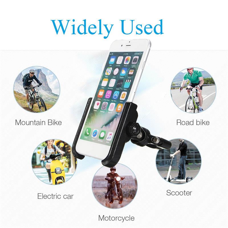 Universal Black CNC Motorcycle Handlebar Charger 4-6.8" Phone Holder Mount New