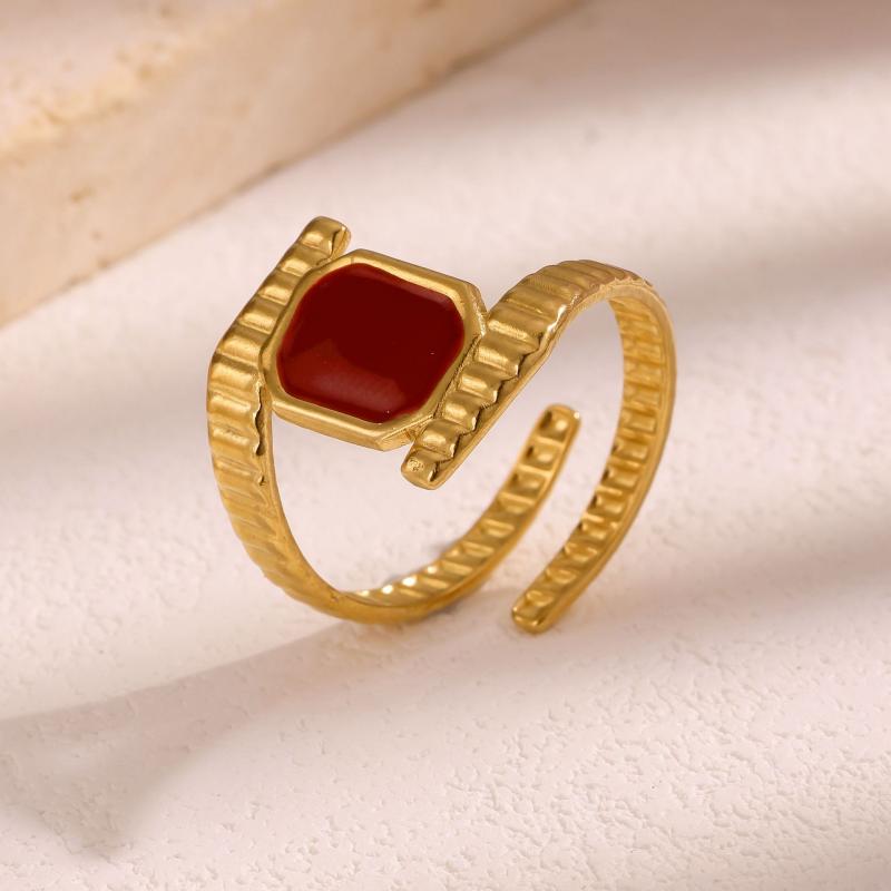 

Stainless Steel Wave Ring Unisex Geometric Drip Oil Minimalist Open Adjustable Ring Delicate Stylish Anniversary Jewelry Gifts