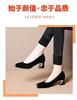 French high heels women's 2025 new fashion simple metal iron head shallow mouth temperament commuter thick heel four seasons single shoes
