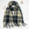 Korean Atmosphere Retro Red Plaid Gift Scarf for Women Winter Imitation Cashmere Long Thick Warm Scarf for Men
