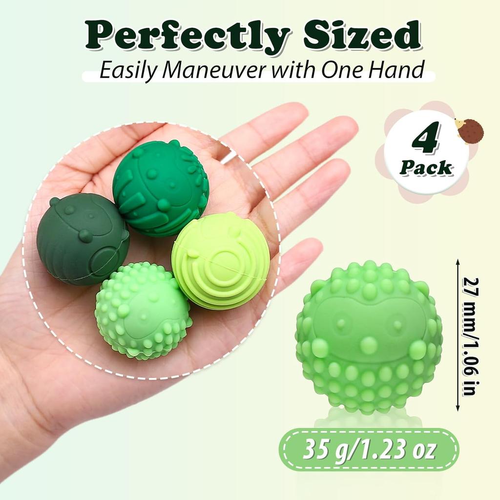 Magnetic Silicone Fidget Balls For Adults  Teens 4Pcs Sensory Textures Toys Silent Fidgets Roller Massage Toy For