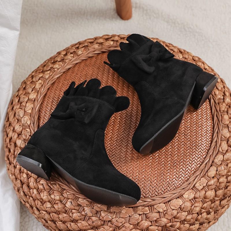 2024 New Fashion High Heel Children Shoes For Girls Flower Autumn Leather Boots Ankle Kids Boots 5-16Years Old toddler boots