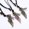 Vintage Women's Ethnic Faux Leather Spiral Disc Round Pendant Sweater Necklace