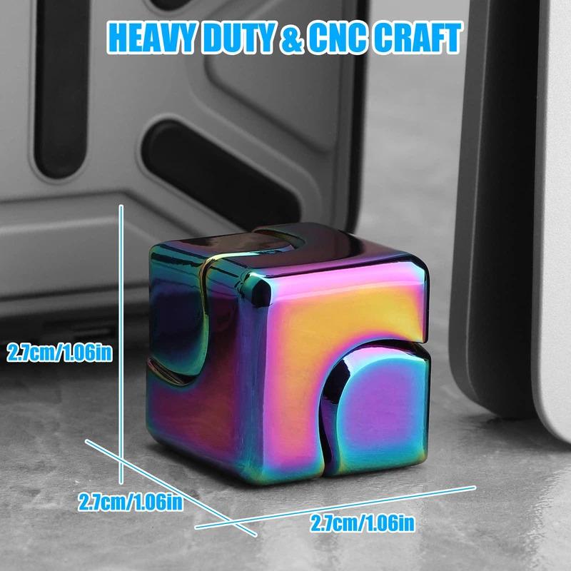 Metal Cube Spinner Fidget Toy Fingertips 3D Puzzle Gyro Gear Sensory Anti Stress Relief Educational Games for Kids Adults