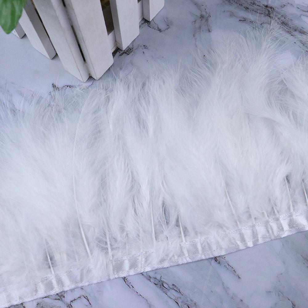 1Meter Colorful Turkey Marabou Feathers Trim Ribbon 10-15cm for Wedding Clothing Party Dress DecorationSewing Plumes