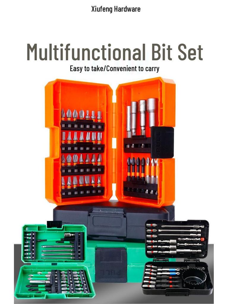 Multifunctional Electric Screwdriver & Bit Set - Complete Styles, Resistance, Wrench & Socket.