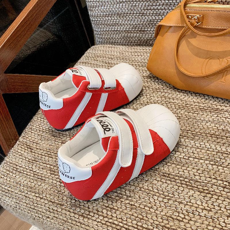 Trimmed dough simple versatile Velcro little white shoes women's summer fashion college style sports board shoes fashion casual shoes