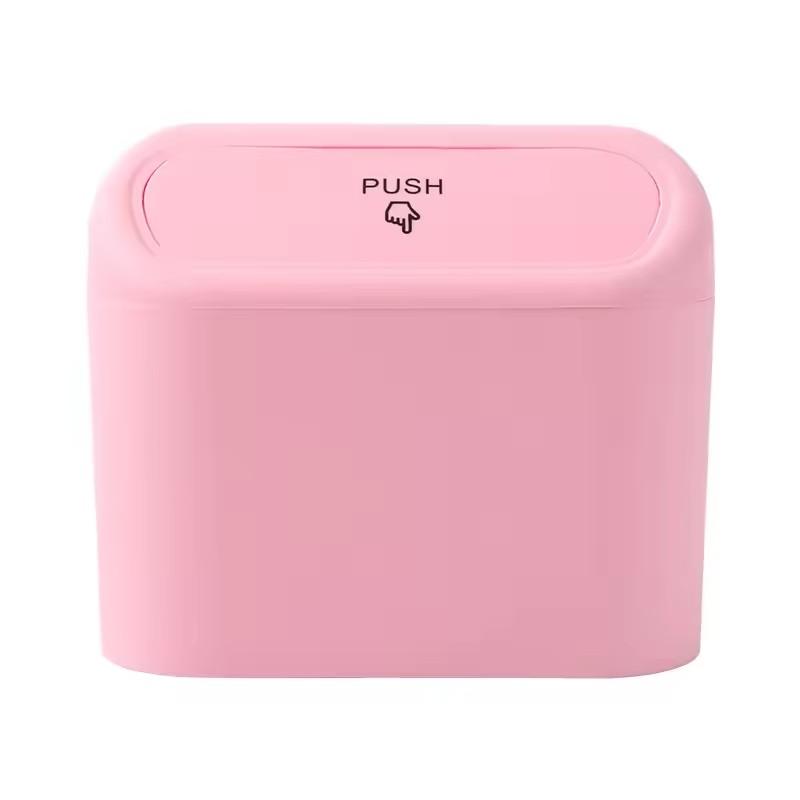 Portable Hanging Mini Car Trash Can,Wastebasket Trash Can with Lid, for Car Office Home,Auto Storage Bin Accessories