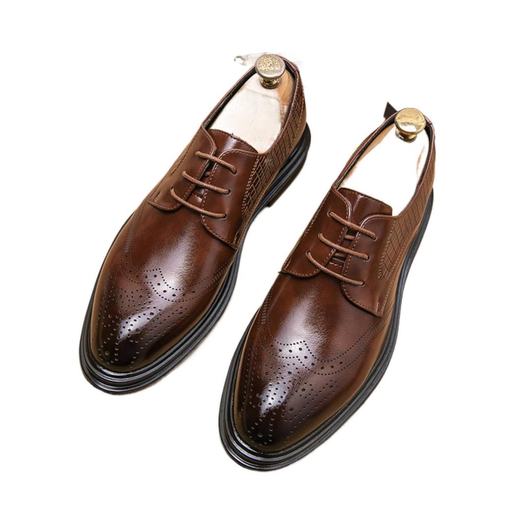 Summer Brock British style suit wedding groom business dress casual heightening leather shoes brown