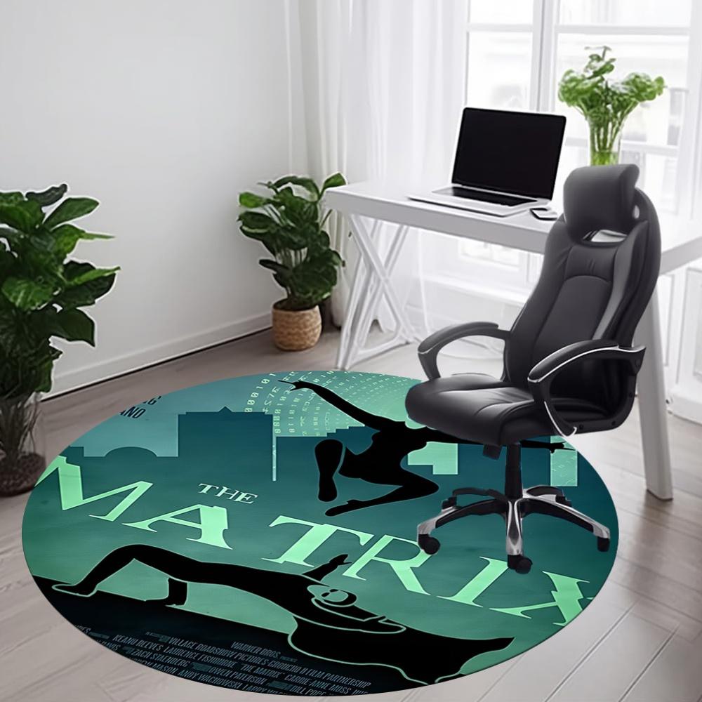1pc The Matrix Office Round Area Rug, Under Office Chairs Bedroom Living Room Home Decor, Room Deco, Available In Various Sizes