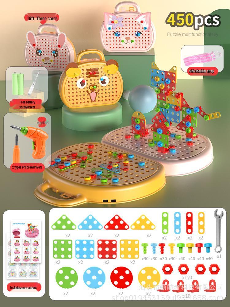 2025 Children's Educational Screw Assembly Toy with Electric Drill: Intelligence Disassembly Toolbox for Boys and Girls