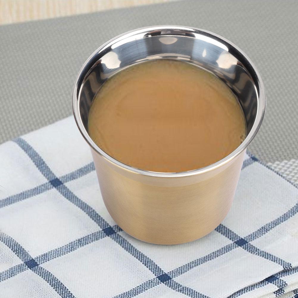 304 Stainless Steel Heat Insulated Double Layer Coffee Cup Mug for Home Coffee ShopGold