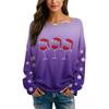 Womens  Fall Sweaters Long Sleeve Print Tops Pullover Sweaters Loose Dressy Casual Basic Clothes
