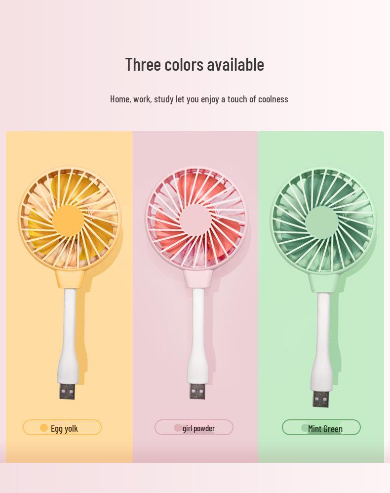 Ventilator portabil de vară mini USB de mână - Ventilator electric compact pentru dormitor și camping, Cadou mic ideal